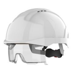 JSP EVO® VISTAlens™ Safety Helmet With Integrated Lens - Clear Lens - White