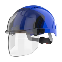 JSP EVO® VISTAshield™ Vented Safety Helmet with Shield - Blue - Clear Shield