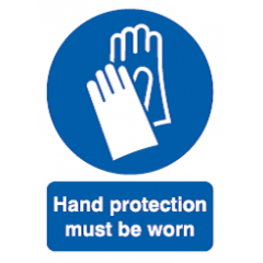 Hand Protection Must Be Worn Sign - PVC