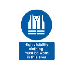 High Visibility Clothing Must Be Worn In This Area  Sign - PVC