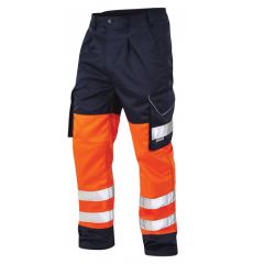 Polycotton Cargo Trouser Orange/Navy