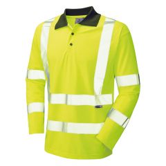 Yellow Eco-viz Sleeved Polo Shirt - Large