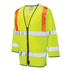 3/4 Sleeve Hi Vis Yellow Vest with Orange Braces 