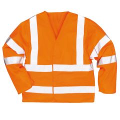 Hi Vis Long Sleeve Vest Orange - Size 4XL