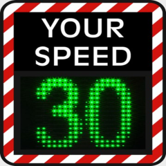 GR36CL Digital Speed Display Sign - Multicolour - Green/Yellow/Red