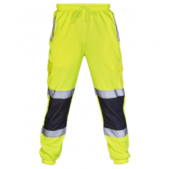 Hi Vis Two Toned Jogging Trousers Yellow/Navy - XL