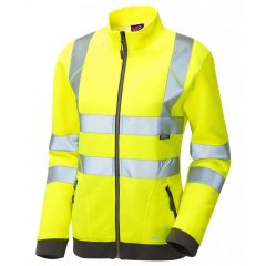 Leo Womens Hi Vis Zipped Sweatshirt Yellow 