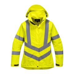 LW70 | Ladies Hi Vis Yellow Jacket | Breathable Rain Jacket | Front | CMT Group UK