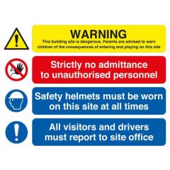 Site Safety Board - 4 Point - PVC