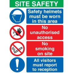 Site Safety Board - 4 Point - Option B - Portrait - PVC