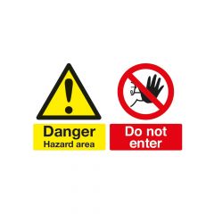 Site Safety Board - Danger Hazard Area/Do Not Enter - PVC
