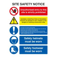 Site Safety Notice - 5 Point Board - PVC