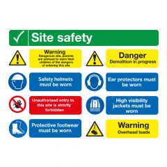 Site Safety Board - 8 Point - Option B - PVC