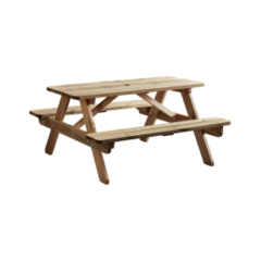 Wooden Rectangular Picnic Bench 140x128x69cm - 6 Seater