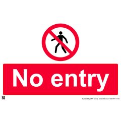 No Entry Sign - PVC