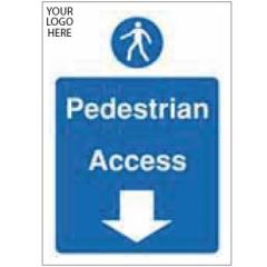 Pedestrian Access Arrow Down Sign - PVC