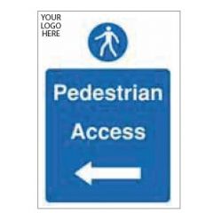 Pedestrian Access Arrow Left Sign - PVC
