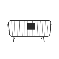 SECURASITE 2.3m Metal Pedestrian Barrier Pro c/w Name Plate - Heavy Duty - Black Powder Coated RAL 9005
