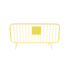 SECURASITE 2.3m Metal Pedestrian Barrier Pro c/w Name Plate - Heavy Duty - Yellow Powder Coated RAL 1023
