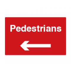 Pedestrians Arrow Left Sign - PVC