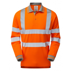 PULSAR® Rail Spec Long Sleeve Polo Shirt Orange