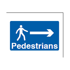 Pedestrian Access Arrow Right Sign - PVC