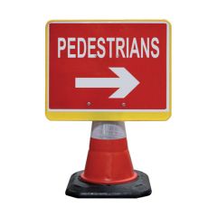 Cone Sign - Pedestrian Right