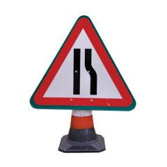 Cone Sign - Road Narrows Right