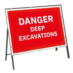 Danger Deep Excavation Sign & Frame - 1050mm x 750mm