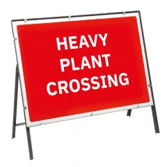 Heavy Plant Crossing Metal Road Sign, Frame & Clips 1050 x 750mm