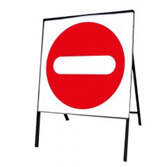 No Entry Metal Road Sign, Frame & Clips 750mm