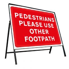 Pedestrians Please Use Other Footpath Metal Road Sign, Frame & Clips 600mm x 450mm