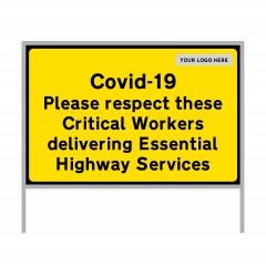 Covid-19 Road Sign - Please respect these critical workers | RSMC-PRCW