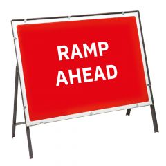 Ramp Ahead Metal Sign & Frame - 1050mm x 750mm
