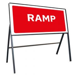 Ramp Metal Road Sign, Frame & Clips 1050mm x 450mm