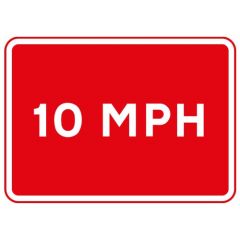 Metal Rectangle Plate Sign 10MPH Speed Limit 600 X 450mm