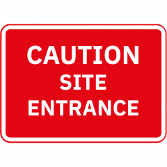 Caution Site Entrance Metal Road Sign - 1050mm x 750mm