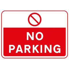 Metal Rectangle Plate Sign NO PARKING 600X450MM