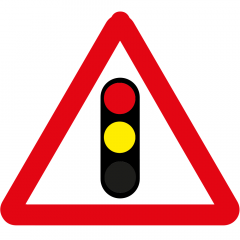 Traffic Light Ahead Triangle Metal Road Sign - 750mm