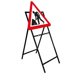Men At Work 750mm Triangle Sign & Metal Quick Fit Frame 