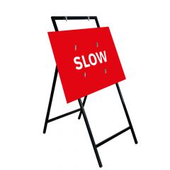 SLOW 1050mmx750mm Rectangle Sign & Metal Quick Fit Frame 