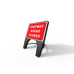 Plastic Q Sign - 600mm x 450mm Rectangle - Footway Ahead Closed