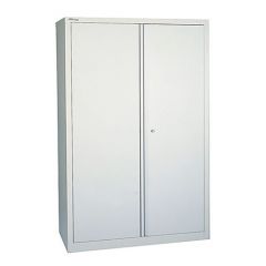 2-Door Steel Stationery Cupboard 914x400x1000mm 2 Shelf Grey 