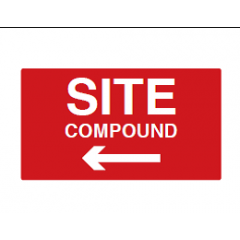 Site Compound Arrow Left Sign - PVC
