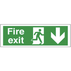 SSS08 | Site Safety Sign | Fire Exit | DOWN | CMT Group UK