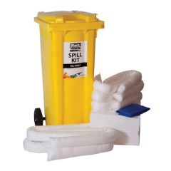 120 Litre Oil Spill Kit Including Pedal Operated Wheelie Bin