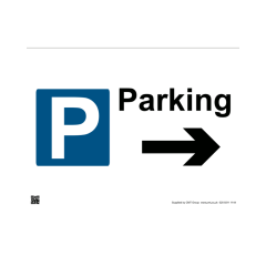 Site Sign - 3mm Correx - 297x420mm A3 - Parking Arrow Right