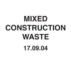 PVC Site Sign - 'MIXED CONSTRUCTION WASTE'