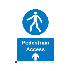 Site Sign - 3mm Correx - 297x420mm A3 - Pedestian access arrow up
