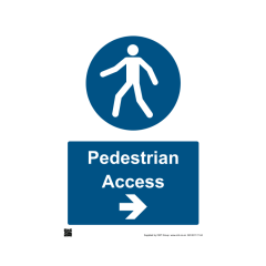 Site Sign - 6mm Correx - 594x841mm - Pedestrians arrow right